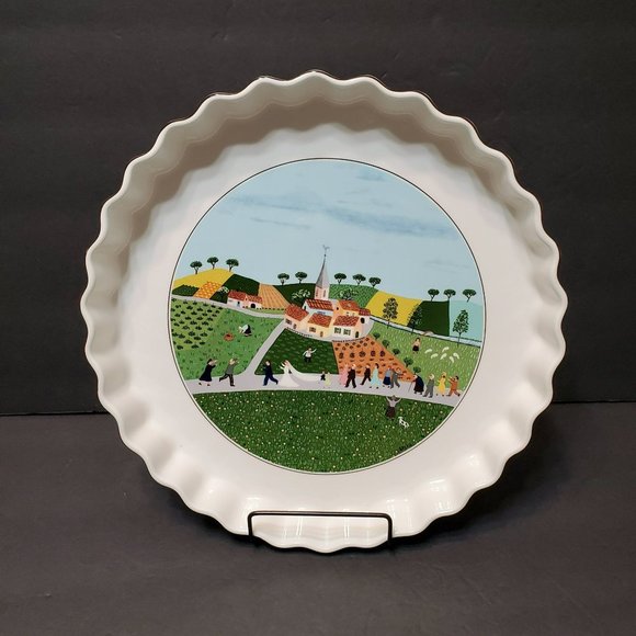 Villeroy & Boch Vilbofour Naif Wedding Quiche Dish, Pie Tart Serving Platter - Picture 1 of 7
